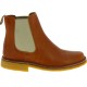 Women tan leather chelsea boot with natural rubber sole