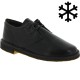 Scarpe basse da donna in pelle nera con fodera invernale