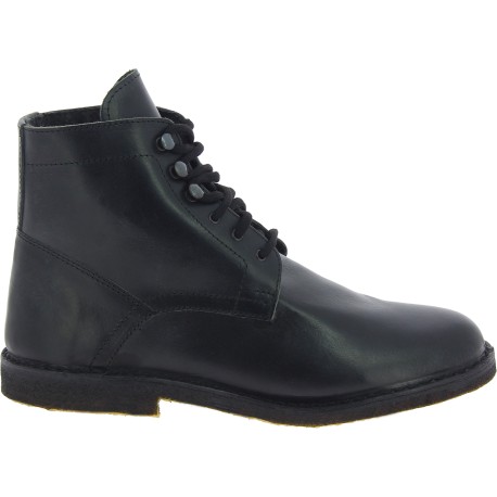 Men's black leather ankle boots with winter lining | The leather craftsmen