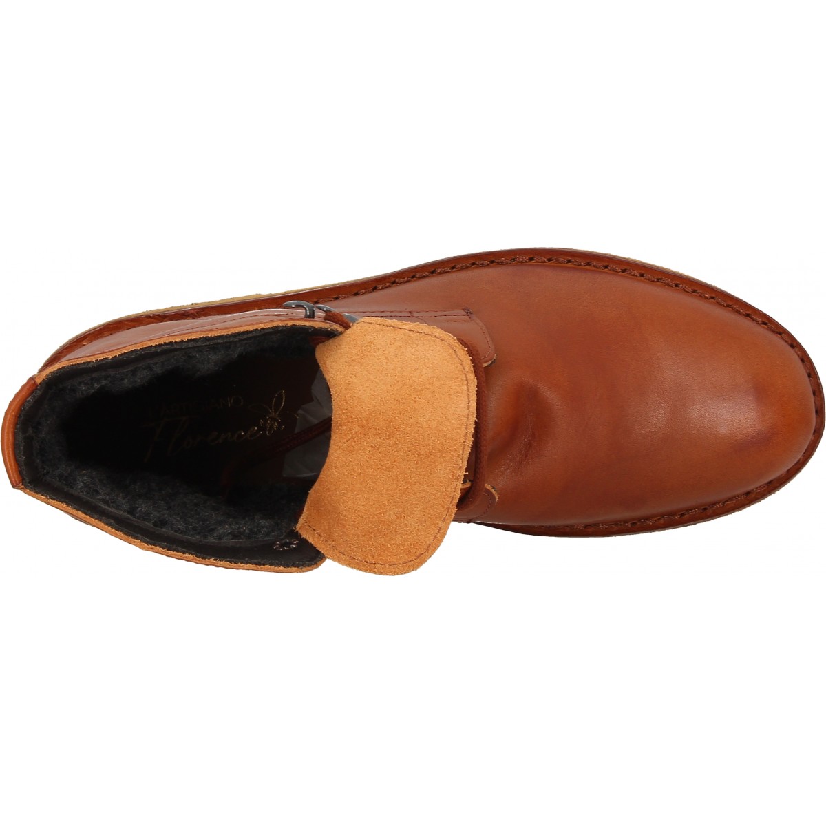 Men's tan leather ankle boots with winter lining | The leather craftsmen