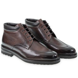 Chocolate deerskin ankle boot - Fratelli Borgioli - Italian craftsmanship