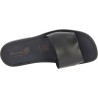 Men's leather slides sandals in black leather handmade