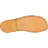 Men's leather slides sandals in tan leather handmade