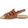 Leather cage sandals for men in tan color leather