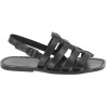 Sandals cage pour homme en cuir noir artisanales