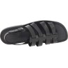 Leather cage sandals for men in black leather