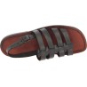 Sandals cage pour homme en cuir marron foncé artisanales