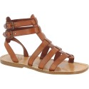 Tan men's roman leather sandals Handmade in Italy