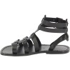 Black men's roman leather sandals Handmade in Italy