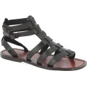 Dark brown men's roman leather sandals Handmade in Italy