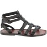 Dark brown men's roman leather sandals Handmade in Italy