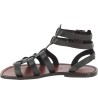 Dark brown men's roman leather sandals Handmade in Italy